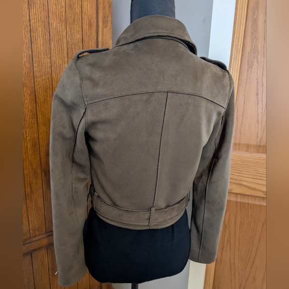 DETAILS BASIC OUTERWEAR Faux Suede Moto Jacket, Sz S, NWOT!!! - Picture 3 of 10